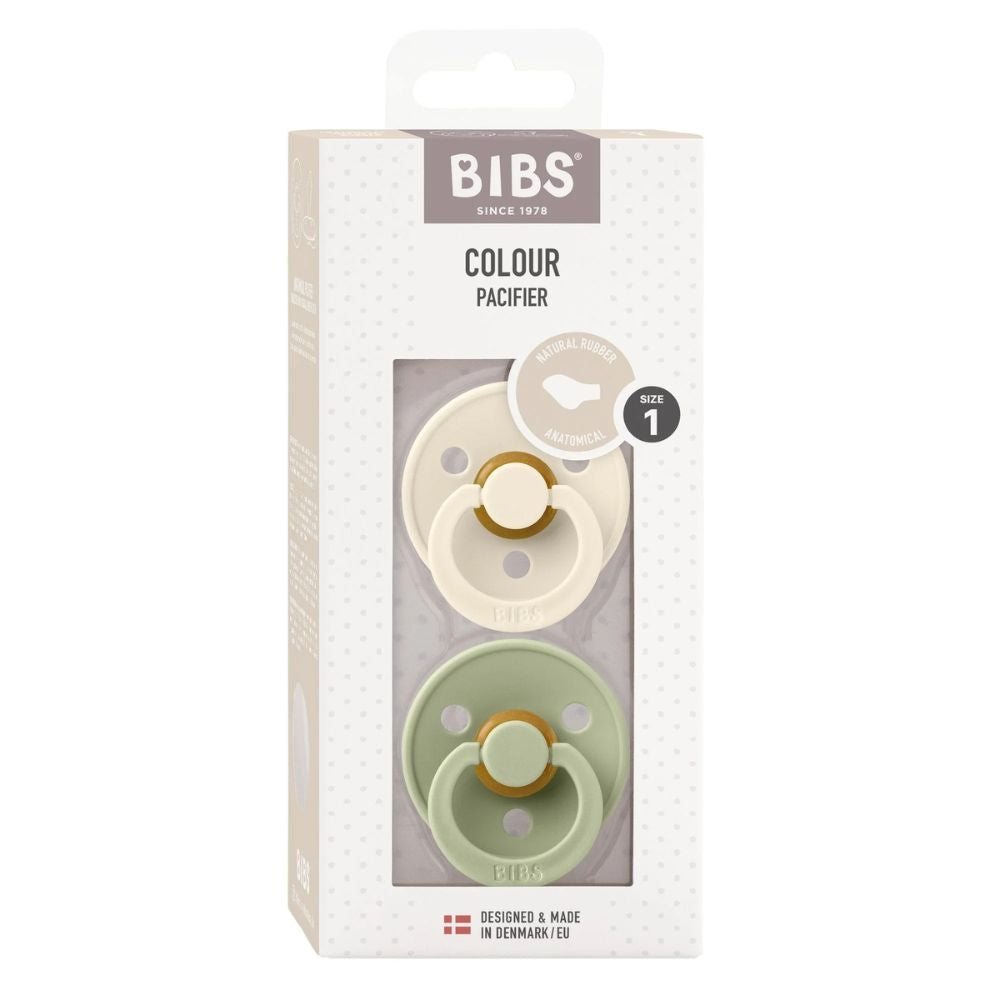 Bibs Anatomical Colour Pacifier - Ivory/Sage