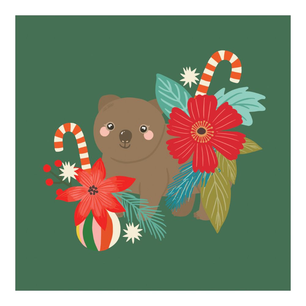 Aero Small Christmas Card - Wombat