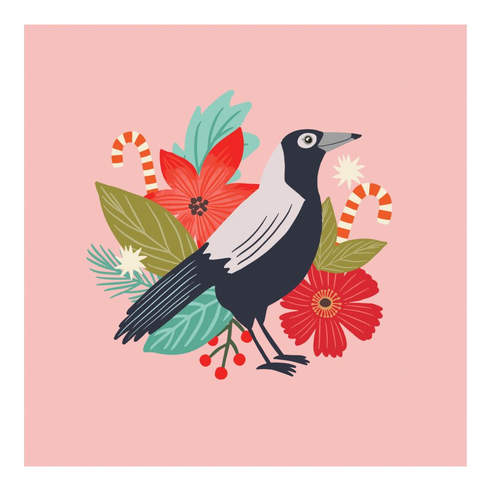 Aero Small Christmas Card - Magpie