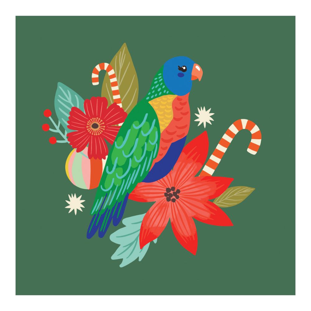 Aero Small Christmas Card - Rainbow Lorikeet