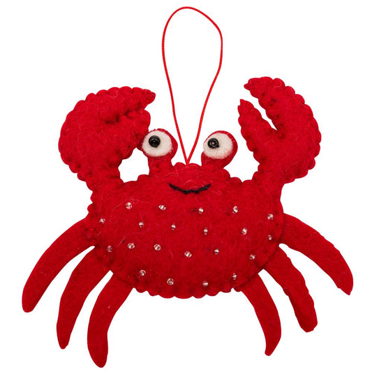 Fairtrade Felt Christmas Decoration - Crab