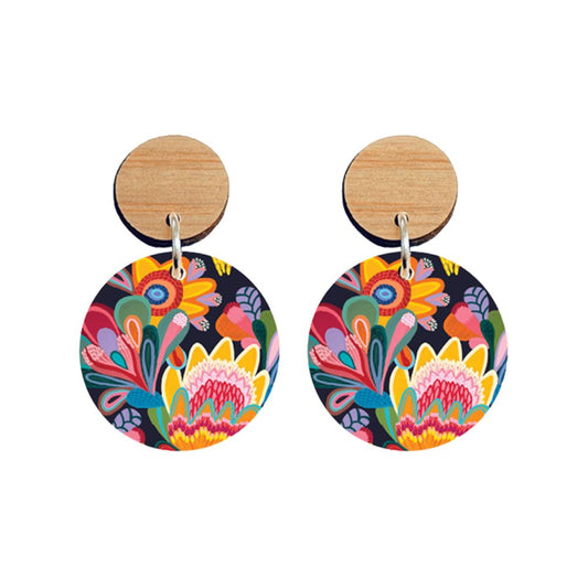 Aero Images Wooden Earrings - Fantasy Flora