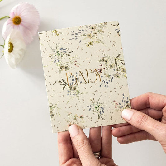 Bespoke Letterpress Baby Itsy Bitsy Floral Greeting Card