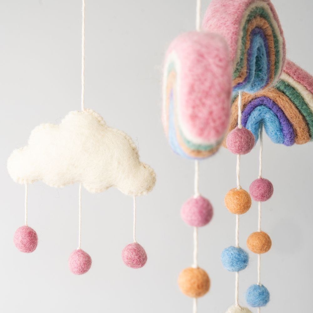 Felt Hanging Mobile - Rainbows