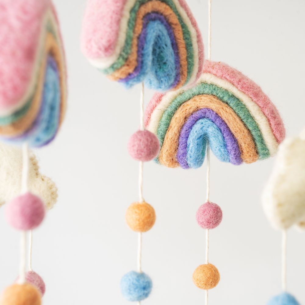 Felt Hanging Mobile - Rainbows