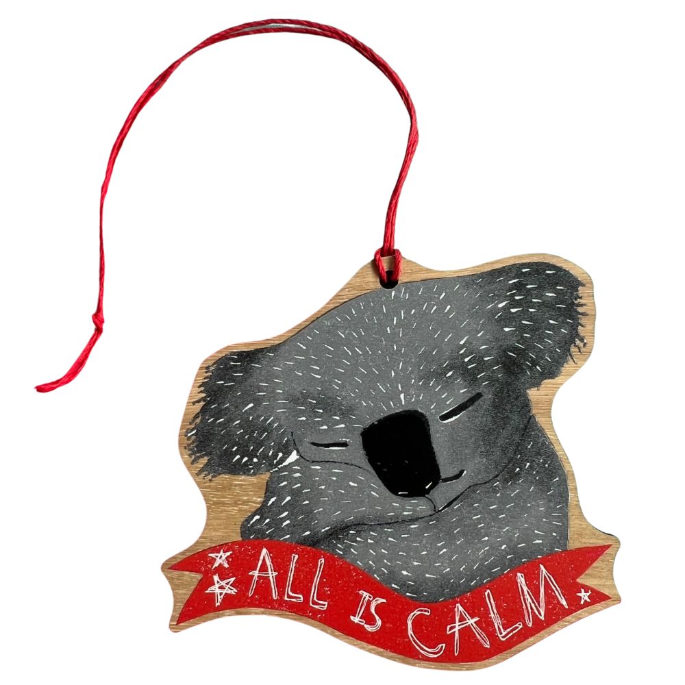 Little Rowan Redhead Wooden Ornament - All Is Calm Koala