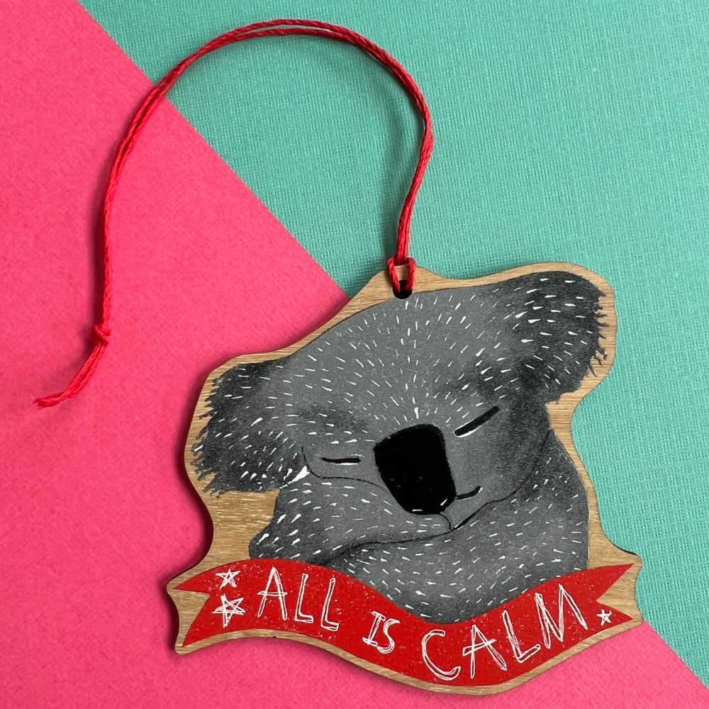 Little Rowan Redhead Wooden Ornament - All Is Calm Koala