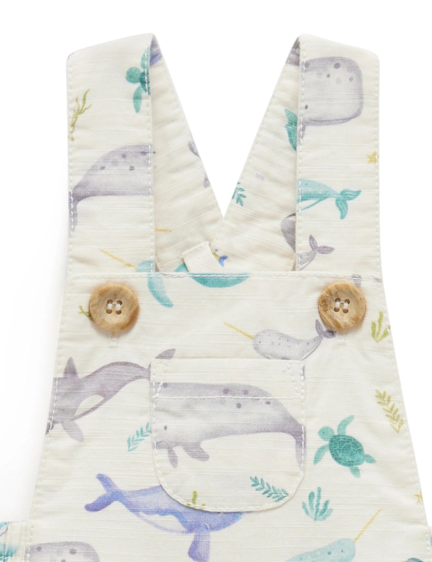 Purebaby Short Leg Overalls - Whale