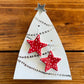 Paper Boat Press Christmas Earrings - Red Spotty Star HOOKS