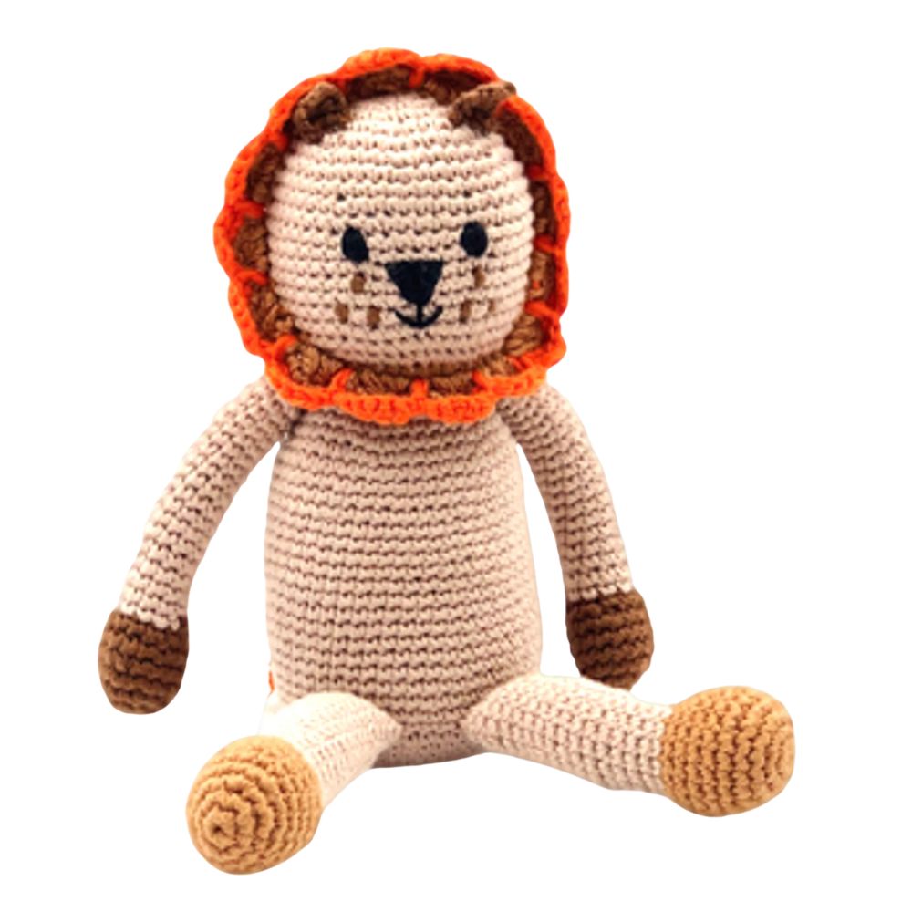 Pebble Lion Rattle - Natural