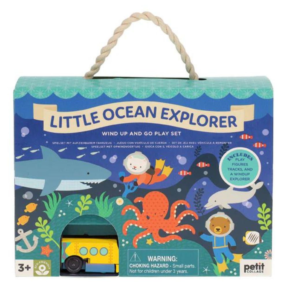 Petit Collage Wind-Up and Go Playset - Ocean Multi-Coloured