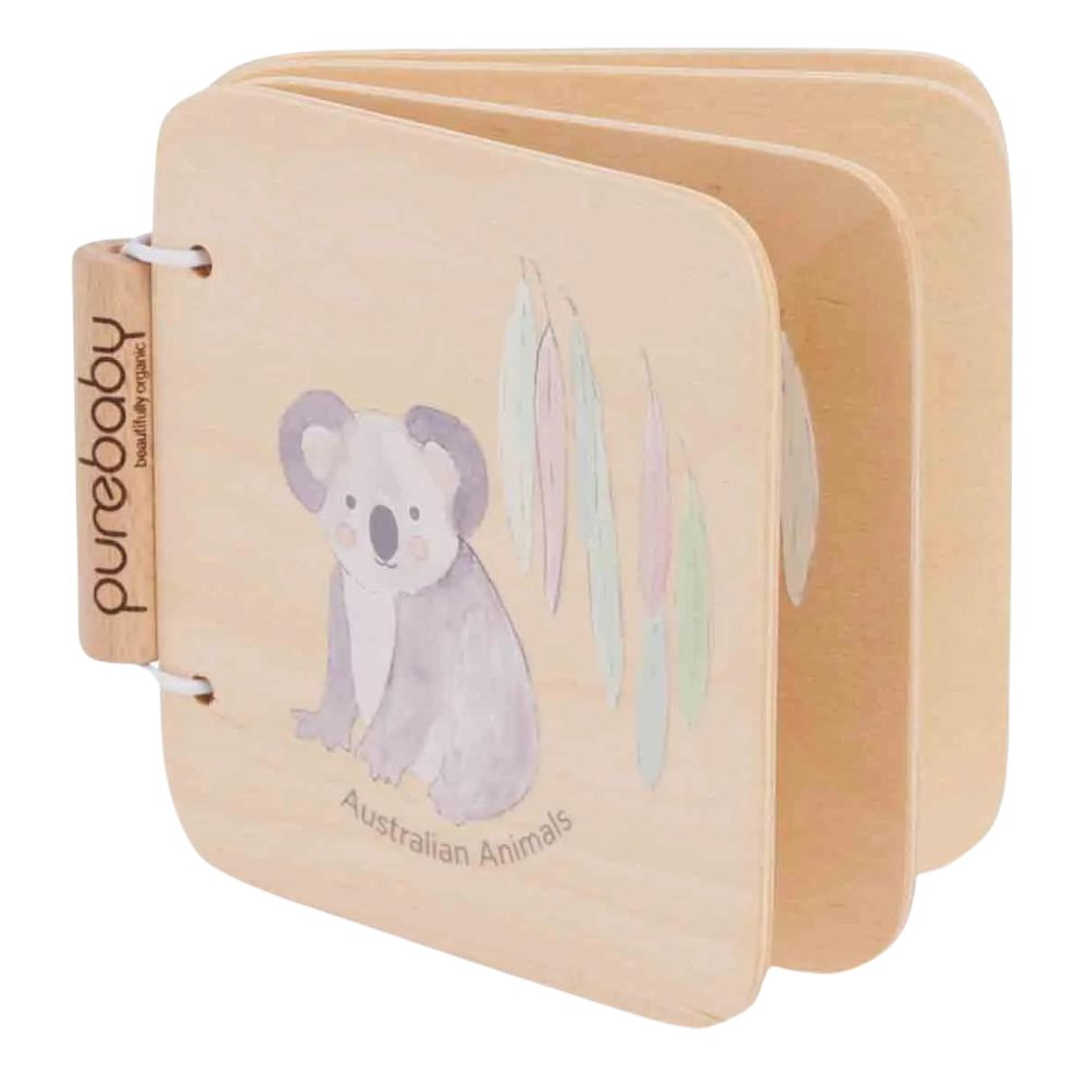 Purebaby Australian Animal Wooden Book