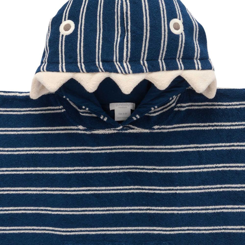 Purebaby Organic Cotton Terry Hooded Towel - Marine Stripe