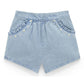 Purebaby Ruffle Shorts - Faded Denim