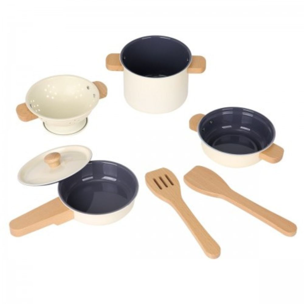 New Classic Toys Cream Metal Pan Set