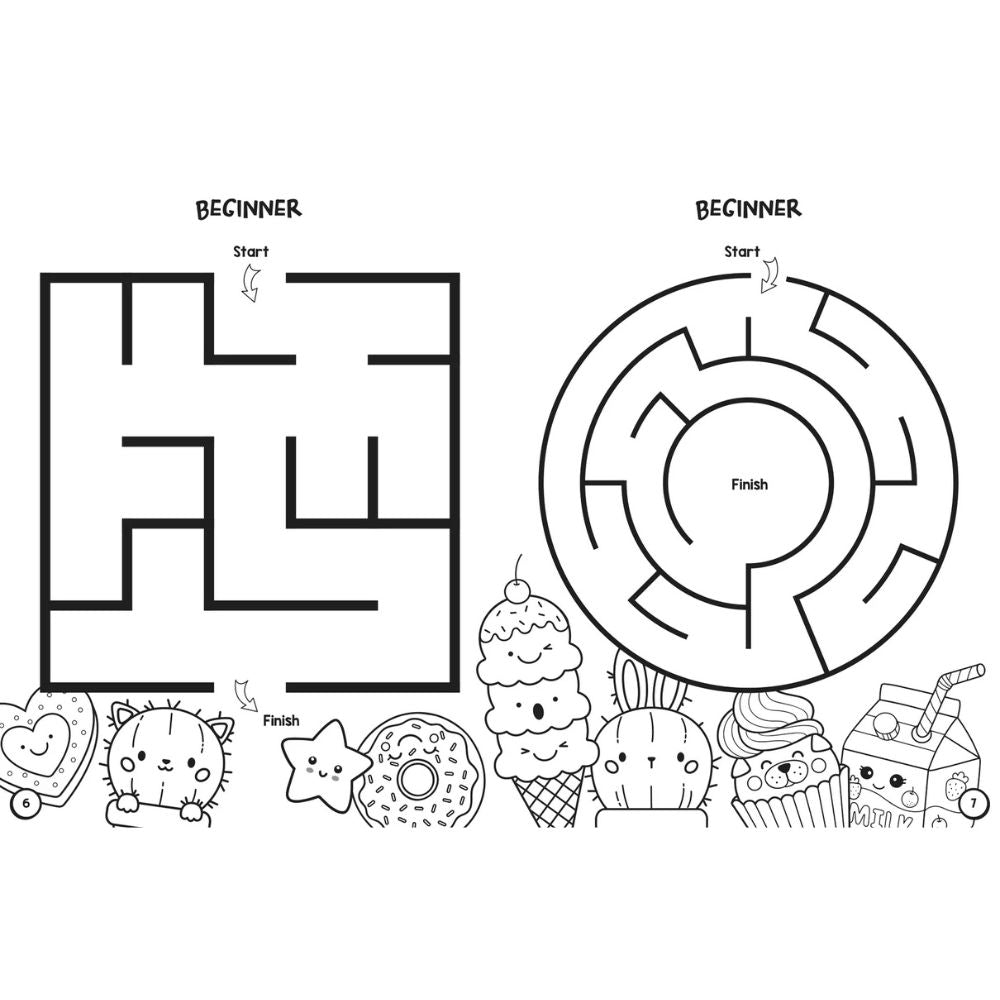 Colouring & Maze Book - Kawaii