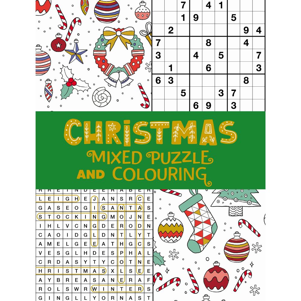 Christmas Mixed Puzzles & Colouring