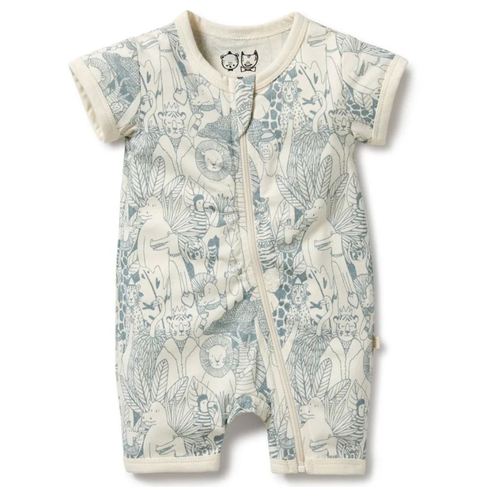 Wilson & Frenchy Organic Cotton Boyleg Zipsuit - Hello Friends