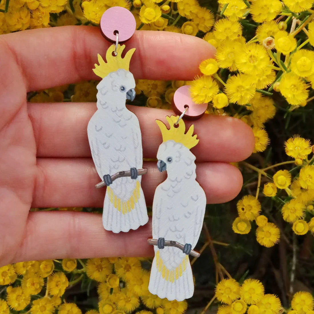 Pixie Nut and Co White Cockatoo Earrings