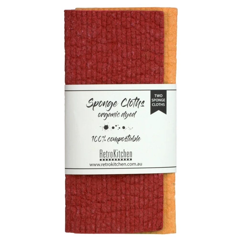 Organic Dyed Plant Based Sponge Dish Cloth 2pk