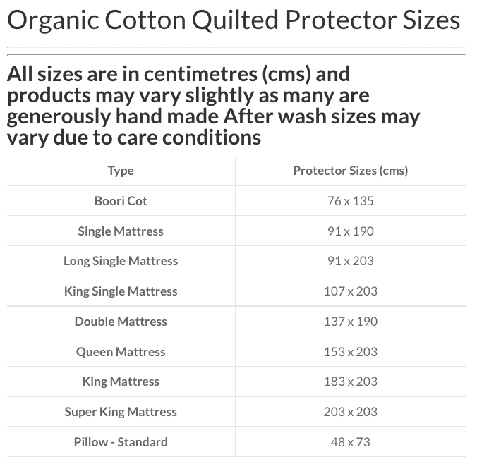 Organic Cotton Quilted Mattress Protectors