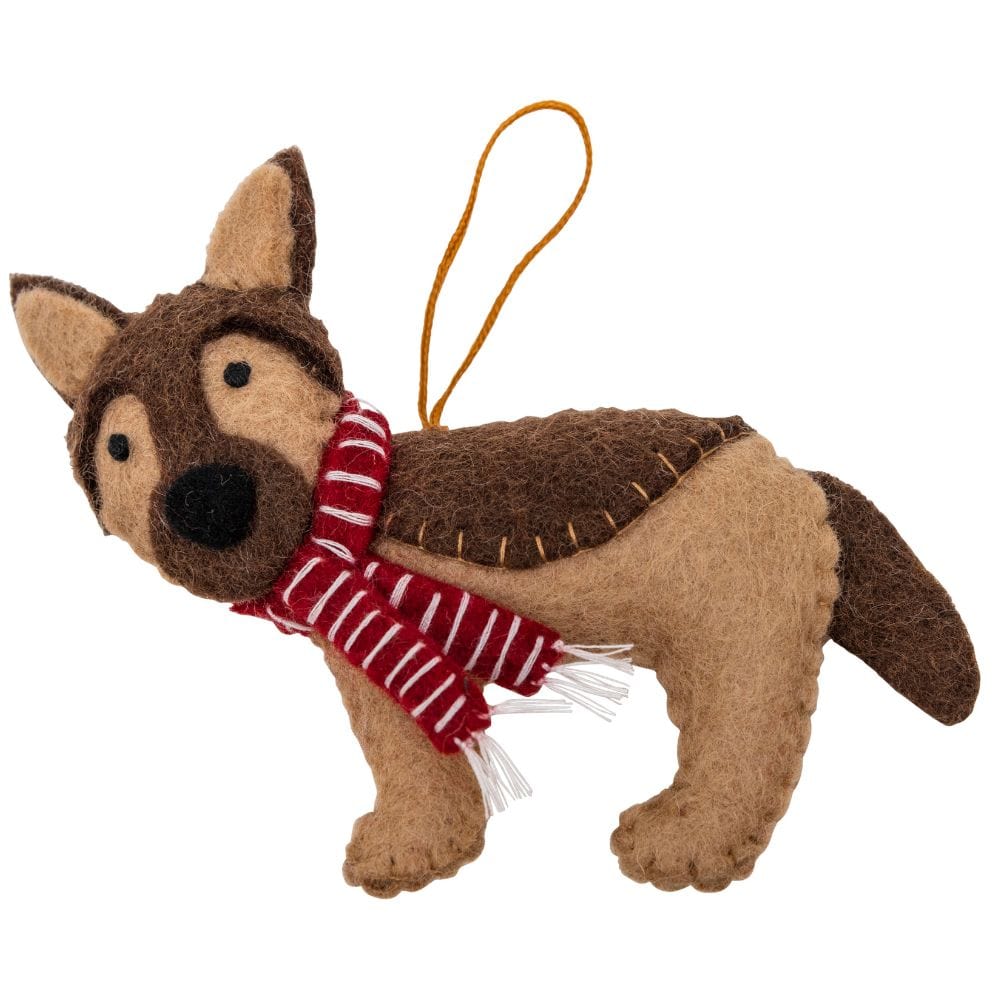 Fairtrade Felt Christmas Decoration - German Shepherd