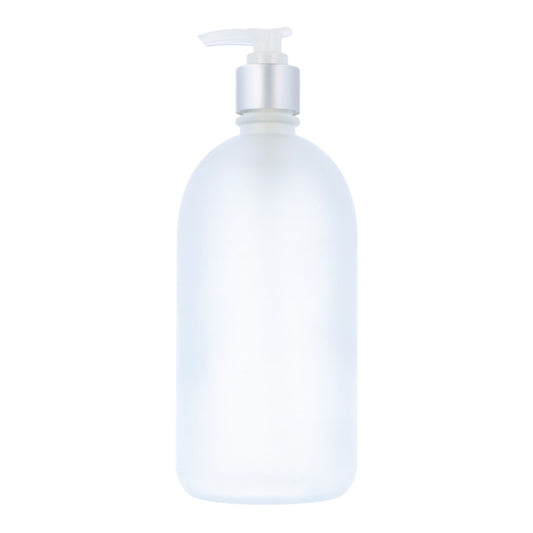 Frosted Glass Bottle with Lotion Pump 500ml