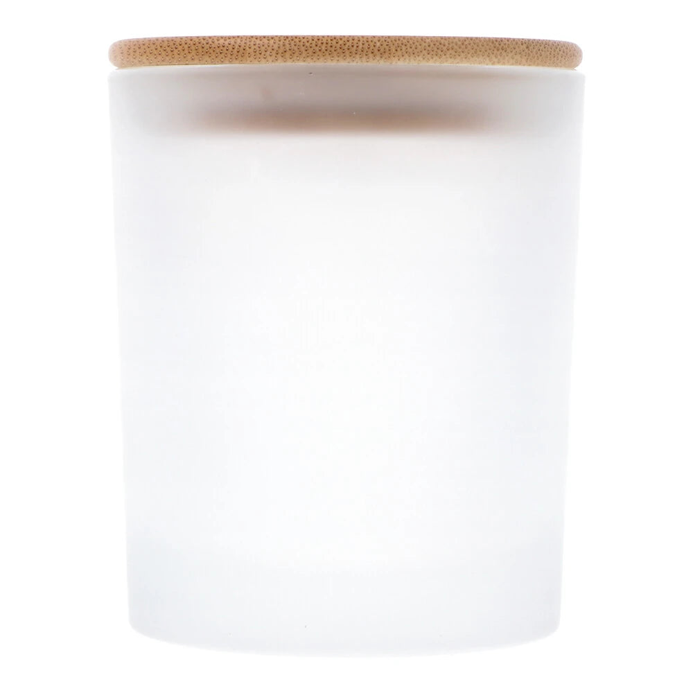 Frosted Glass Jar with Bamboo Lid 250ml