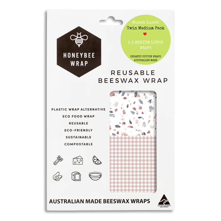 Honeybee Beeswax Food Wraps - Twin Set Medium