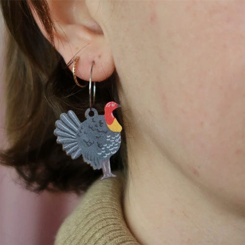 Pixie Nut and Co Bush Turkey Hoop Earrings