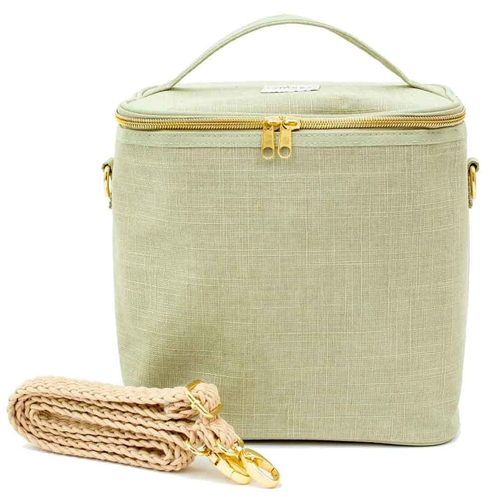 SoYoung Large Linen Insulated Lunch Bag Lunch Poche