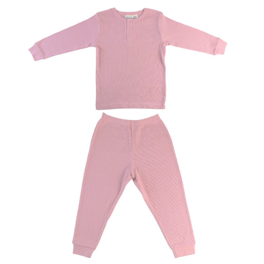 Organic Cotton Rib Knit Winter Children s Pyjamas Pop of Pink