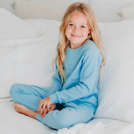 Buy 100% Organic Cotton Rib-Knit Autumn Winter Children's Pyjamas - Powder  Online