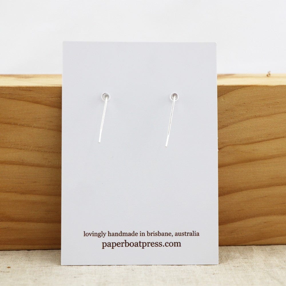 Paper Boat Press Tree Earrings - White