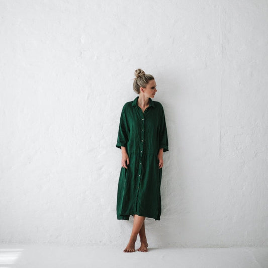 Seaside Tones Oversized Green Dress