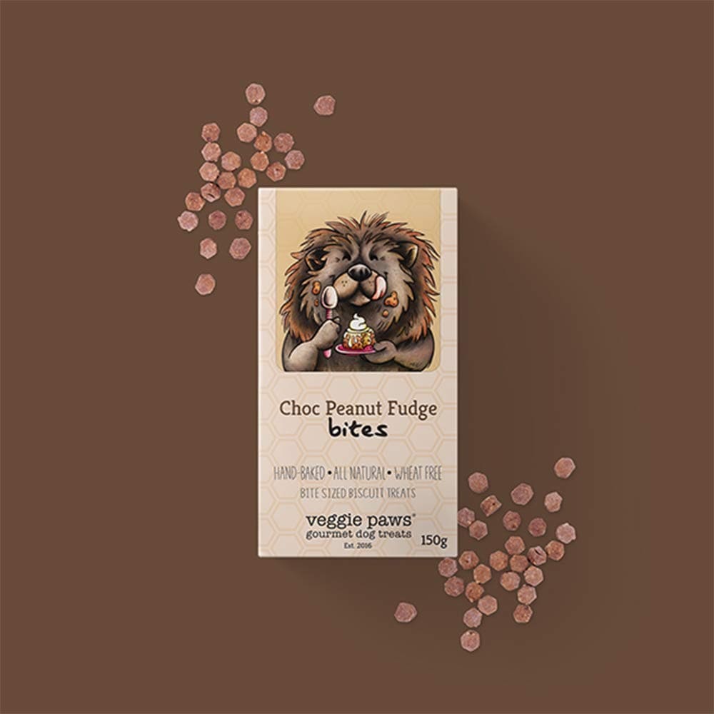 Veggie Paws Bites 150g - Choc Peanut Fudge