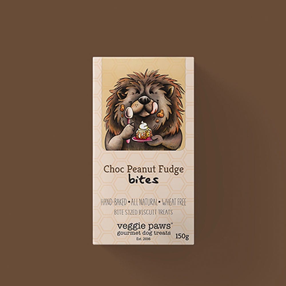 Veggie Paws Bites 150g - Choc Peanut Fudge